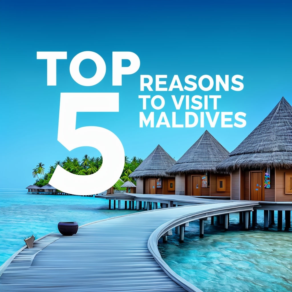 Stunning Overwater Bungalows in Maldives Promo Graphic Social Media Post