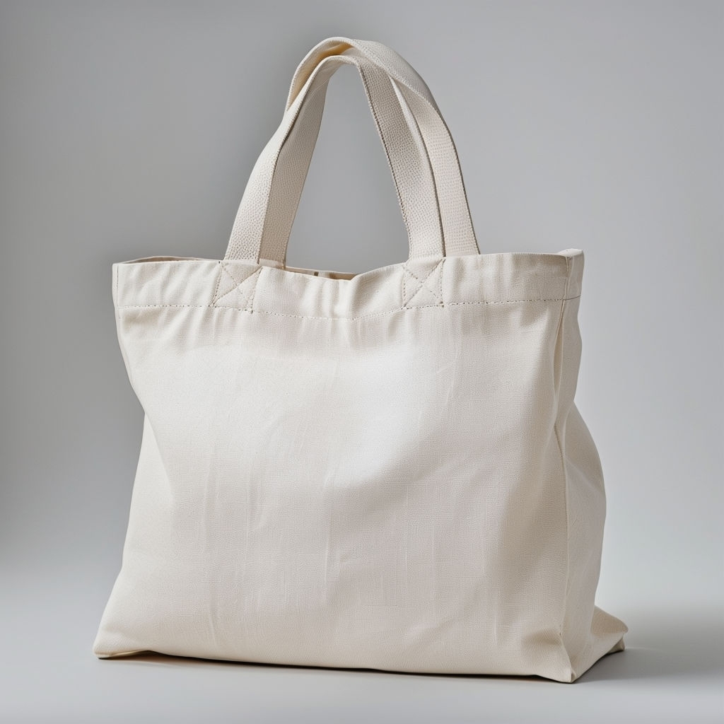 Realistic Light Beige Canvas Tote Bag Mockup for Branding Showcase