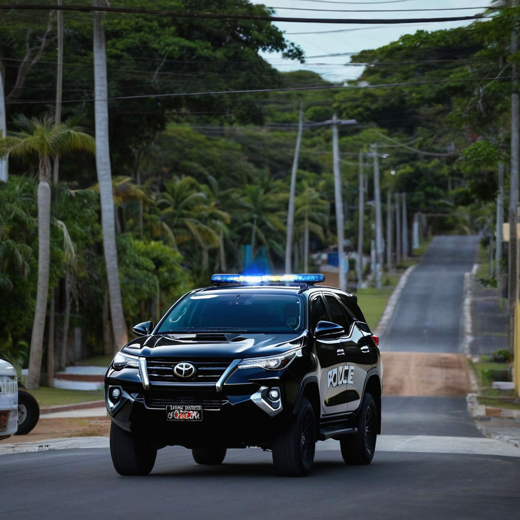 A black tinted Toyota fortuner 2022 police car is pictured m... by ...