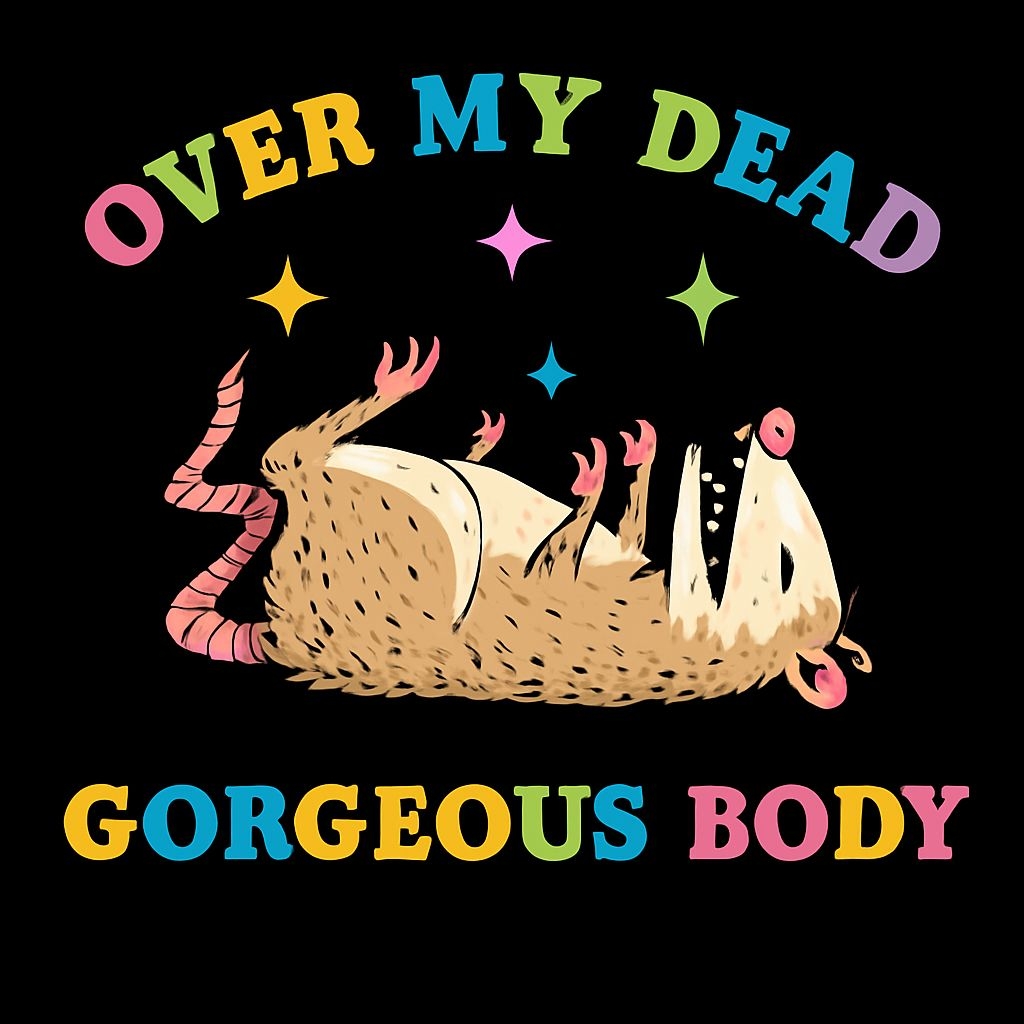 Cartoon Opossum with Colorful Text and Stars T-Shirt