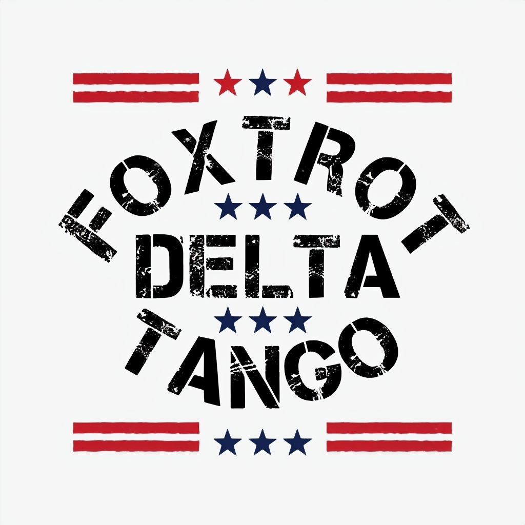 Bold Patriotic Foxtrot Delta Tango Typography Mug