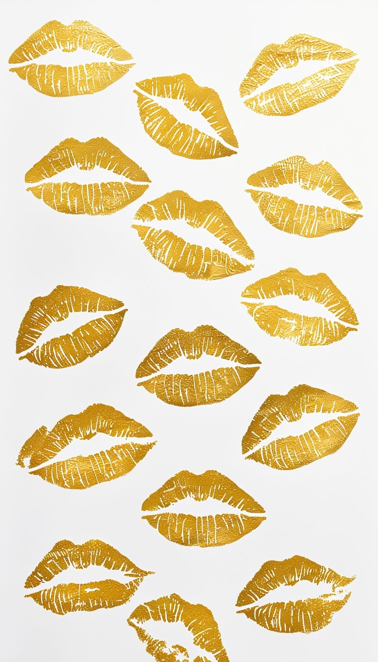 Gold Kiss Prints Minimalist Art for Phone Case Covers