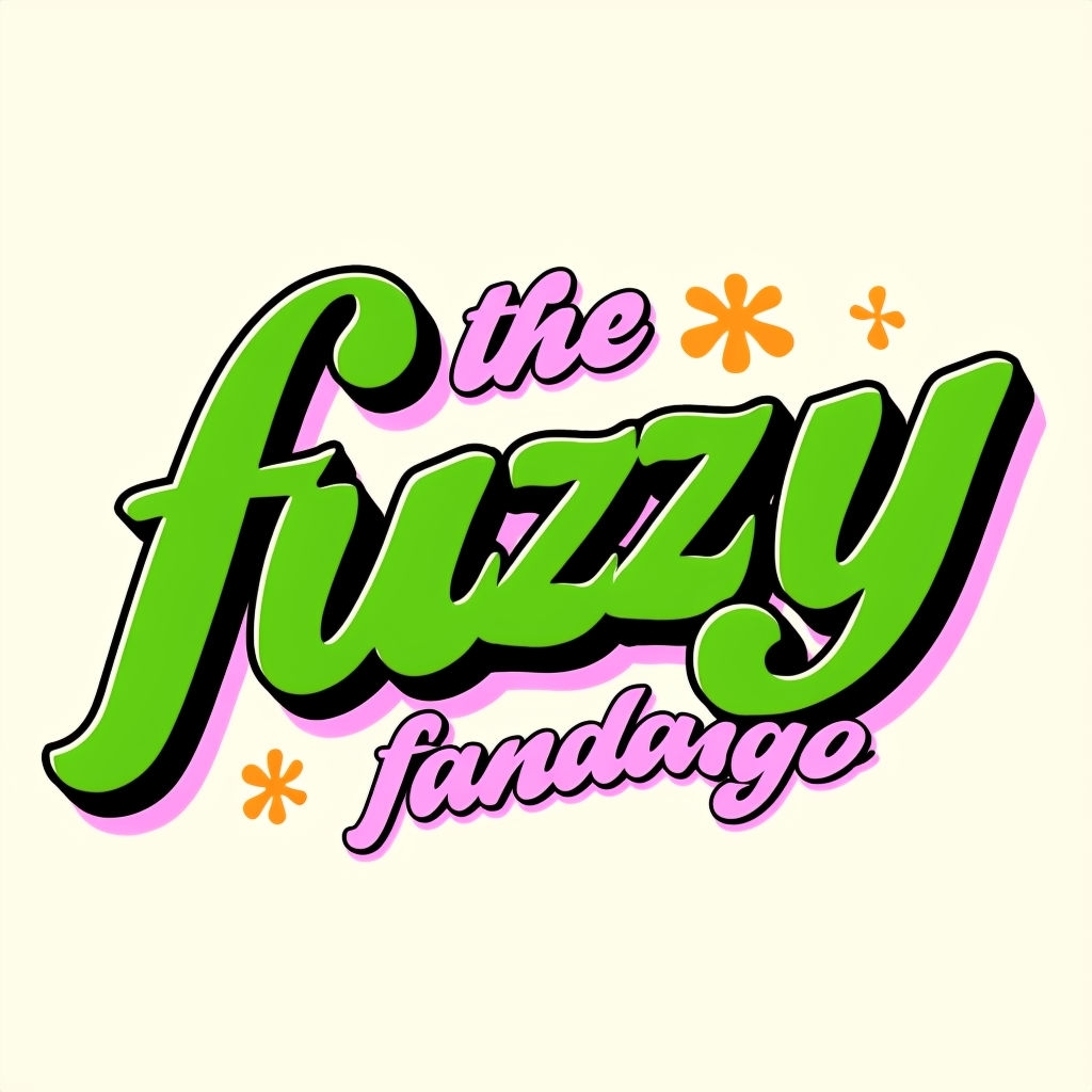 Playful Fuzzy Fandango Logo with Colorful Floral Accents