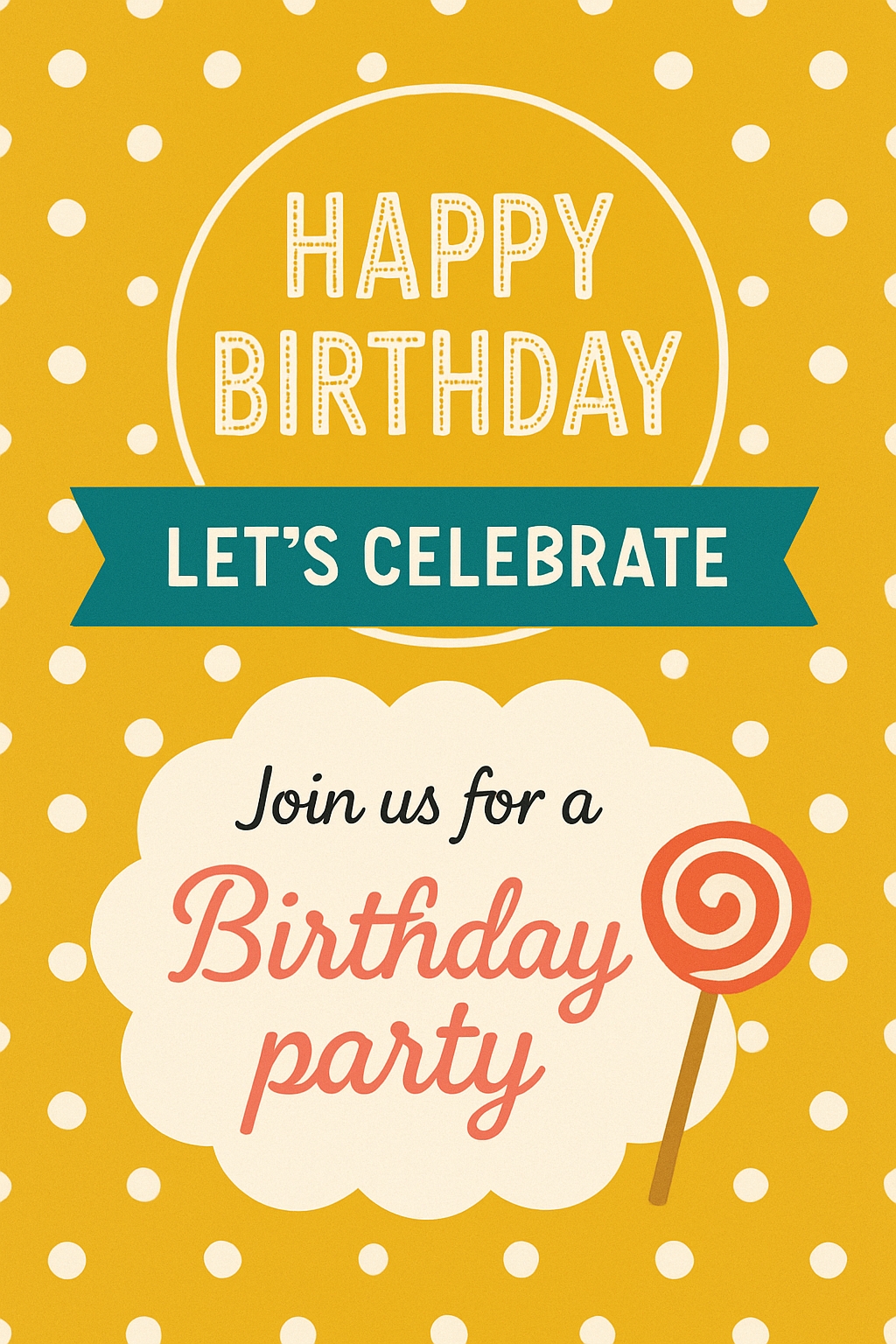 Vibrant Mustard Yellow Birthday Invitation Card Design for Celebration Cards & Invites