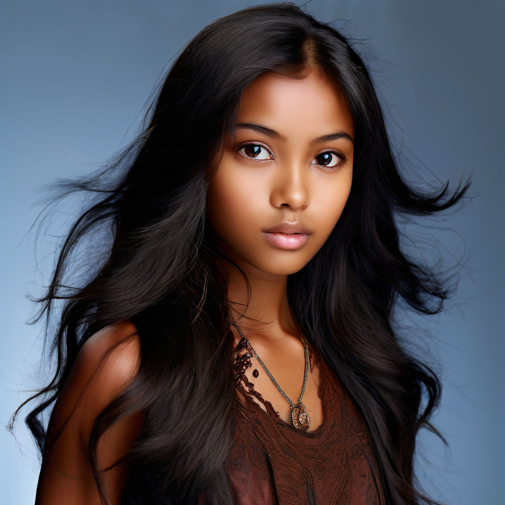 young blasian woman from spain with dark short wavy hair