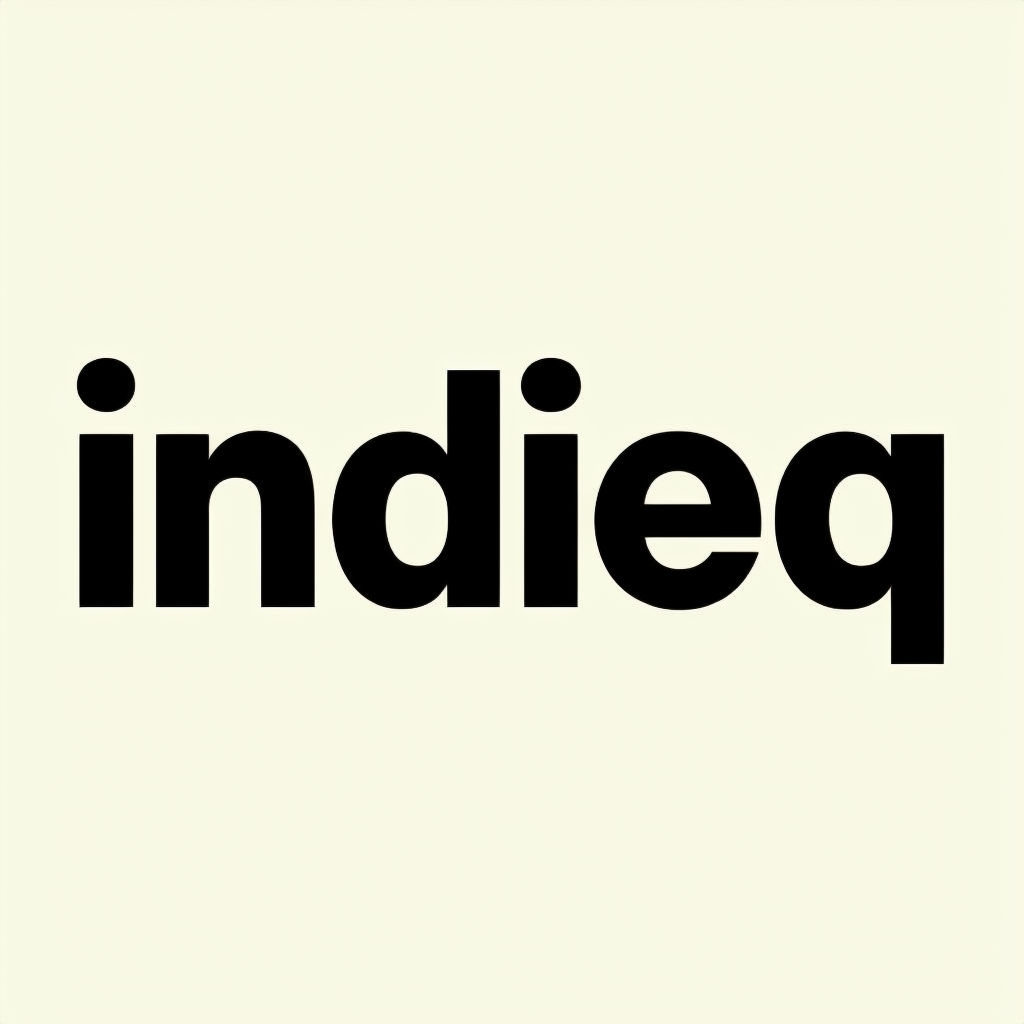 Minimalist Bold Indieq Logo Design on Off-White Background Logo