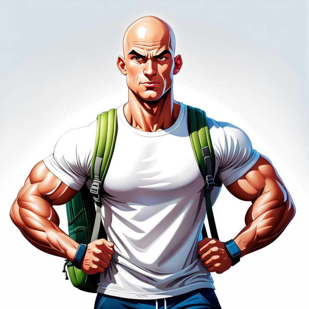 bald muscular man