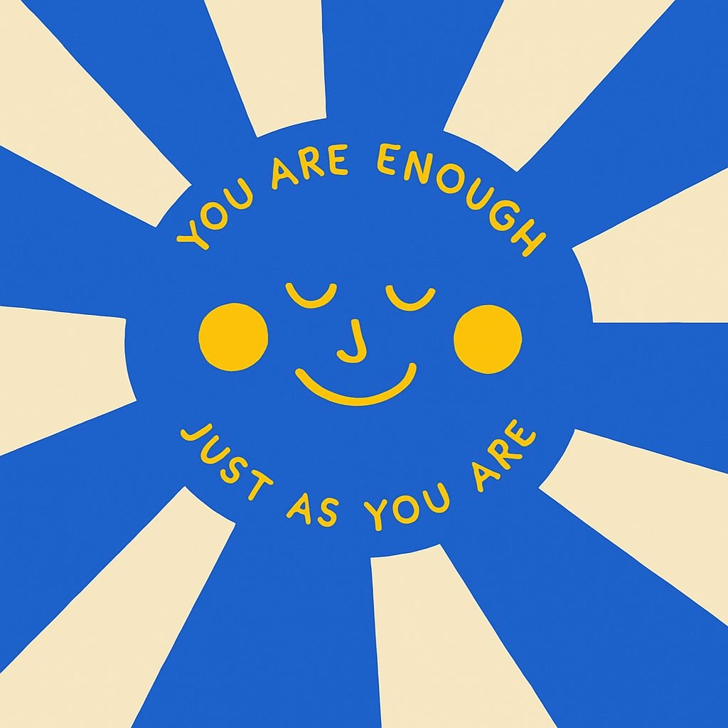 Cheerful Sun Illustration with Uplifting Message Social Media Post