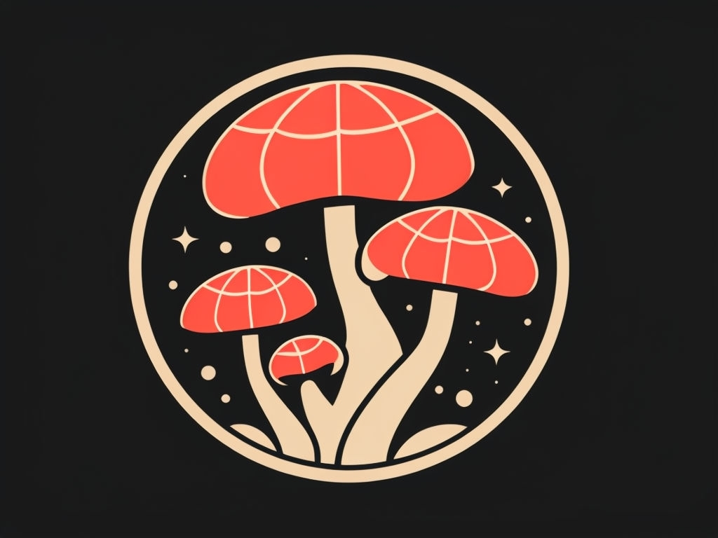 Vibrant Coral-Red Mushrooms Minimalist T-Shirt