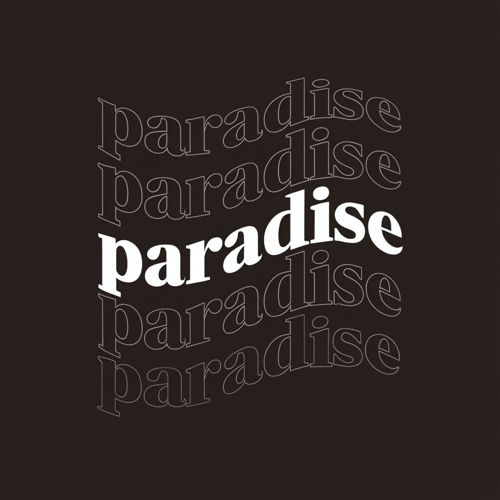 Minimalist Paradise Typography Design T-Shirt