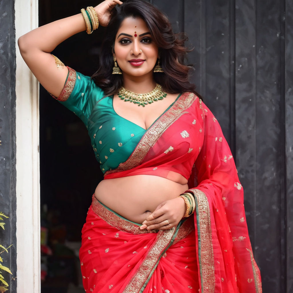 bouncy heavy boobs in saree