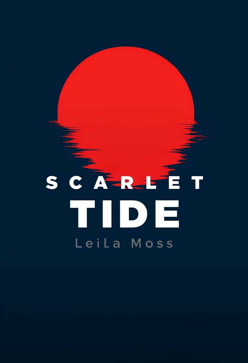 Scarlet Tide Dystopian Thriller Minimalist Ebook Cover