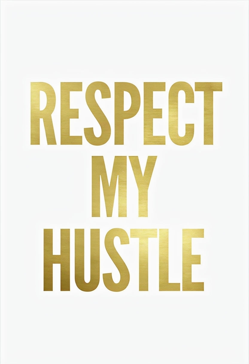 Respect My Hustle Motivational Art with Modern Typography Poster