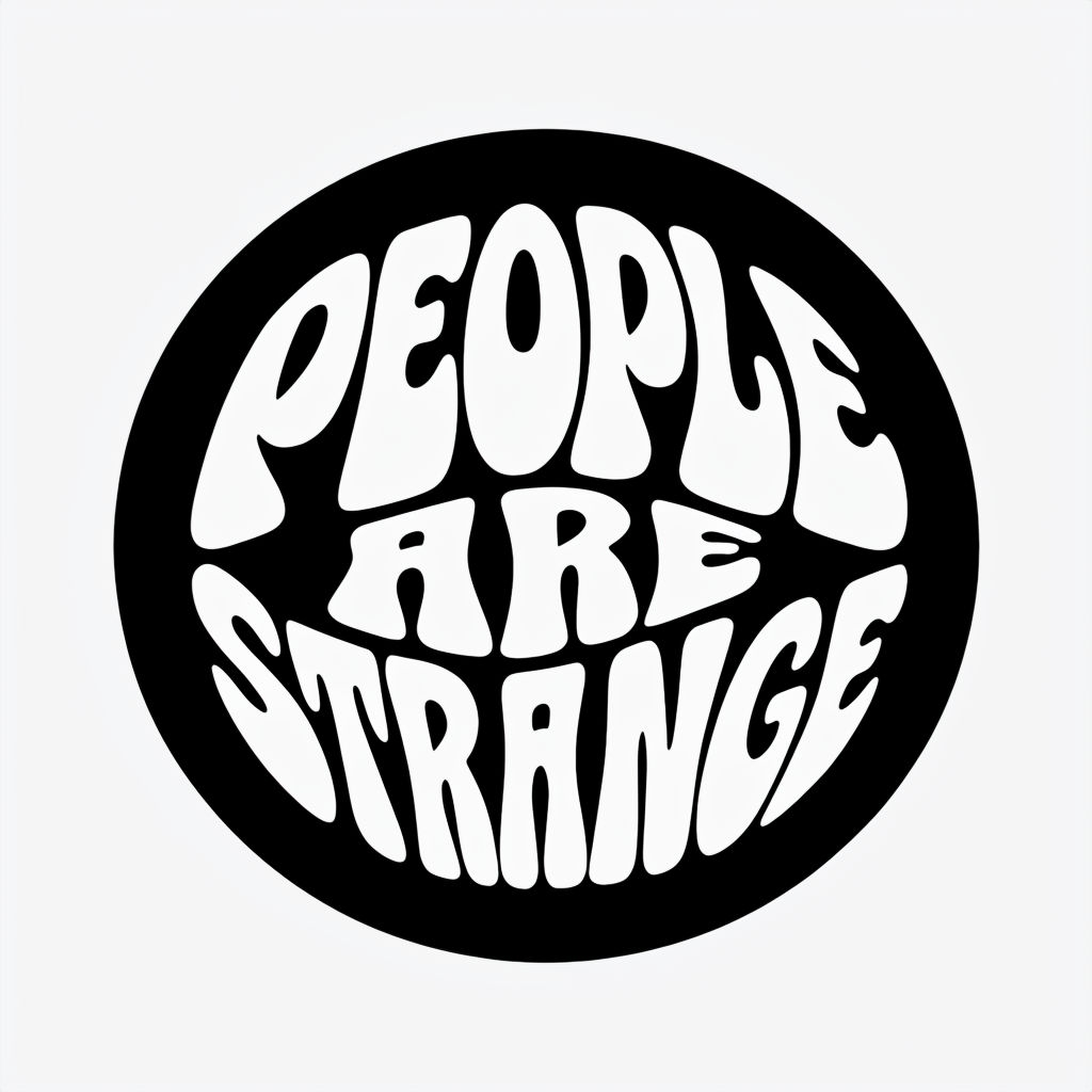 People Are Strange Retro Typography Oval Sticker
