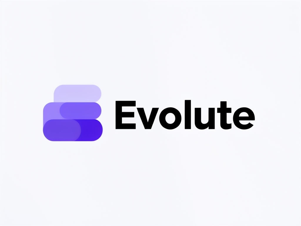 Modern Minimalist Evolute Logo Design on White Background Logo