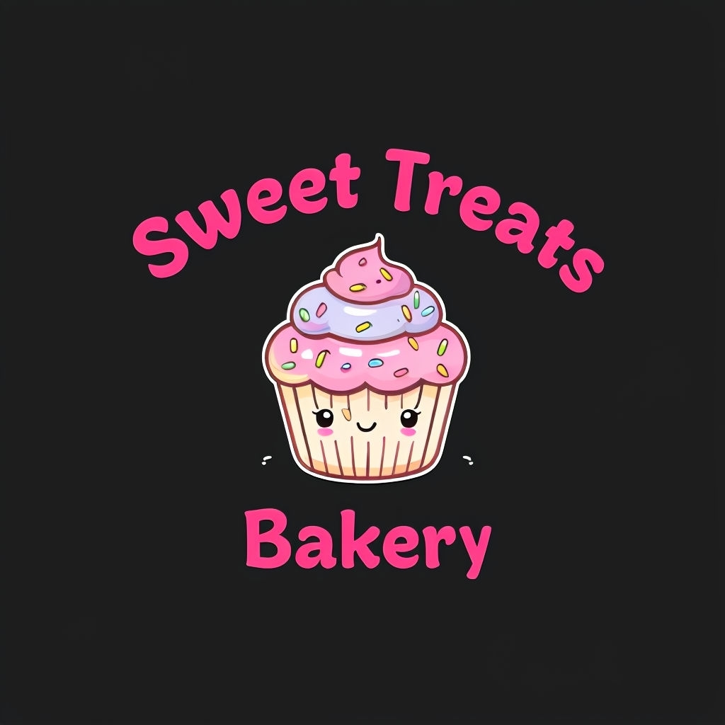 Playful Cupcake Sweet Treats Bakery Logo