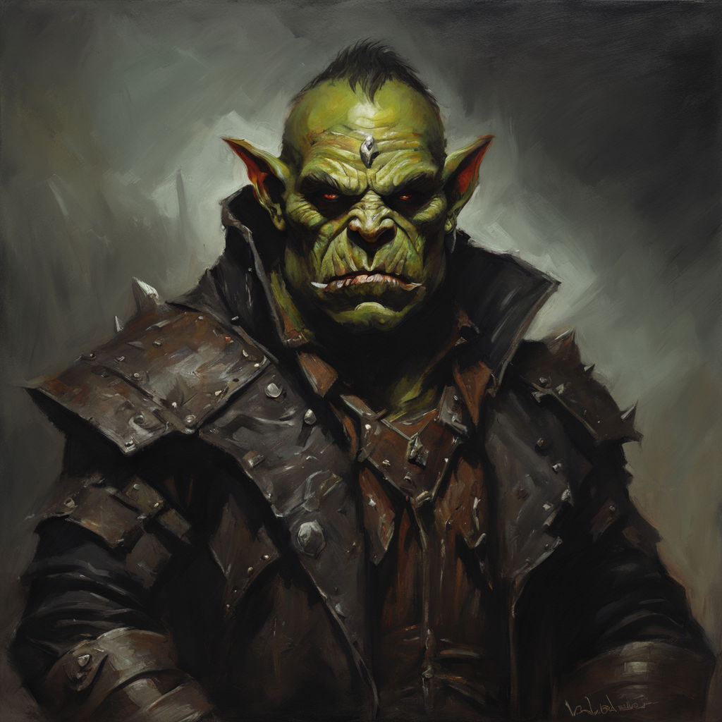 Warrior orc in a jacket dark fantasy oil painting by Армин Чаад ...
