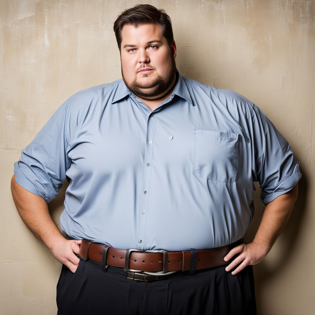 300lbs slim obese young handsome American man with a huge ro... by ...