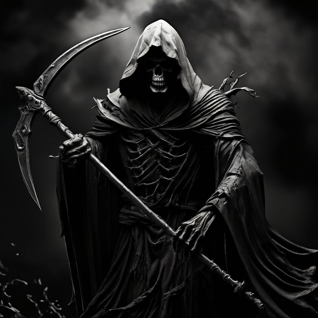 The grim reaper with scythe and trident by Marcelo Vivallo - Playground