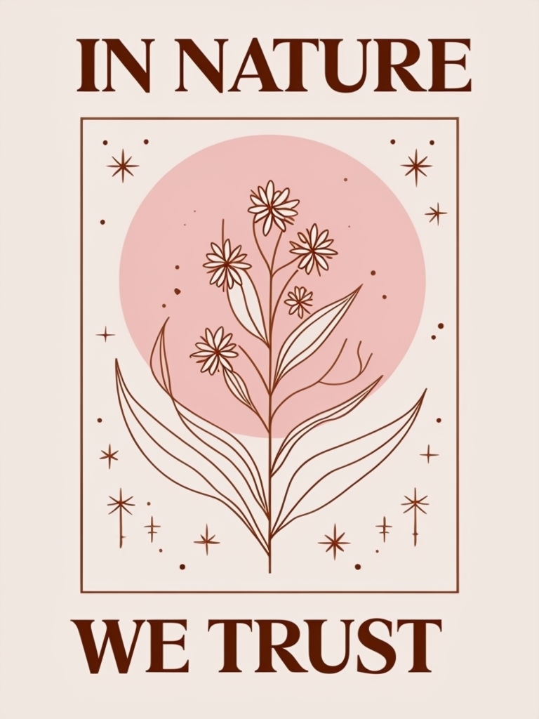 Minimalist Nature-Inspired Plant Design with Text T-Shirt