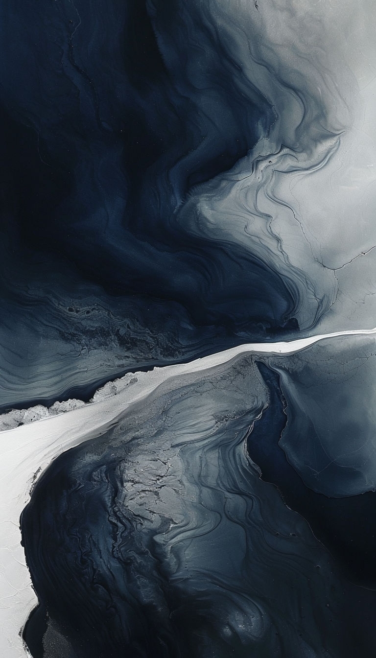 Ethereal Navy Blue and Gray Abstract Composition Mobile Wallpaper