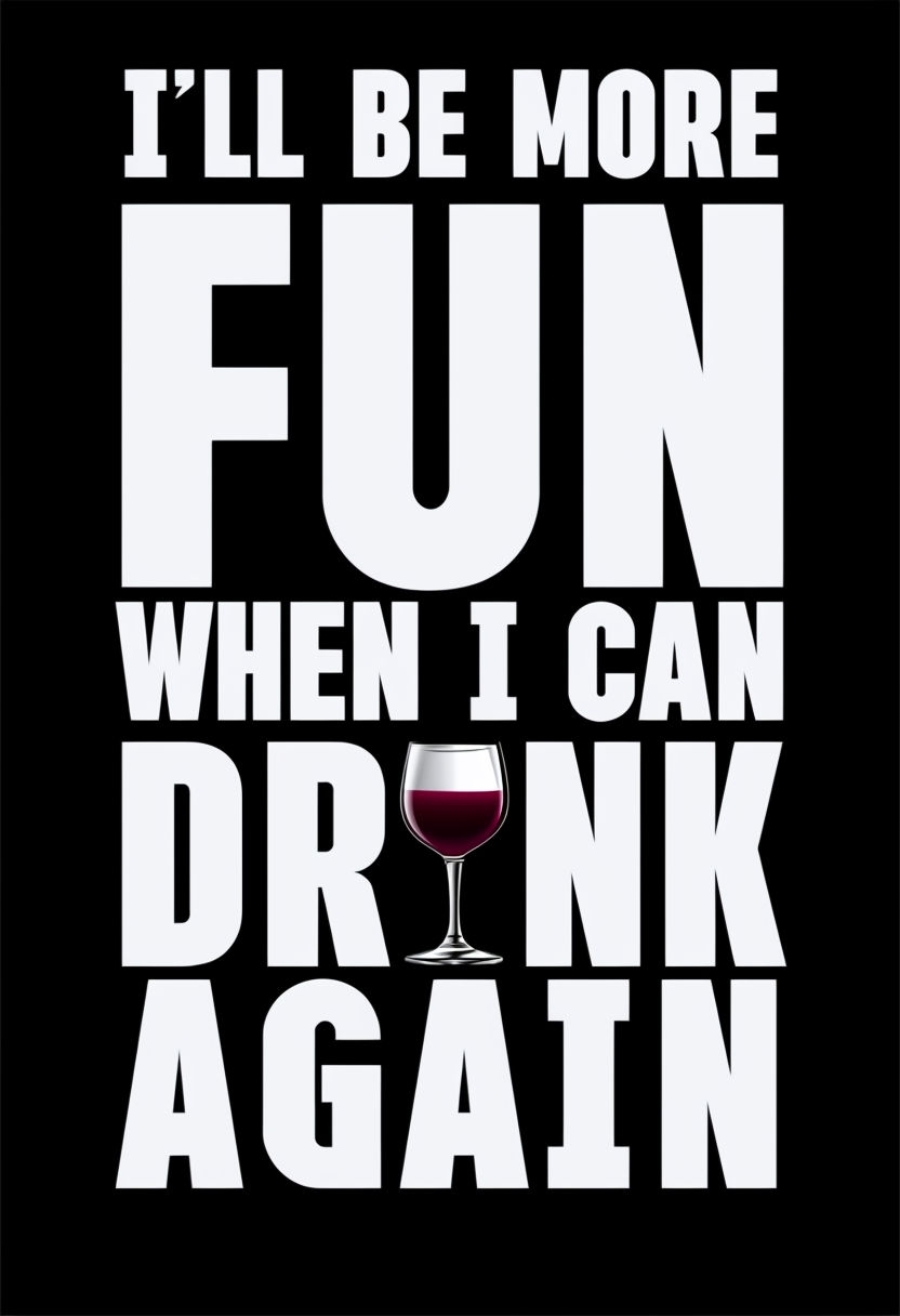 Humorous Modern Typography I'll Be More Fun Poster