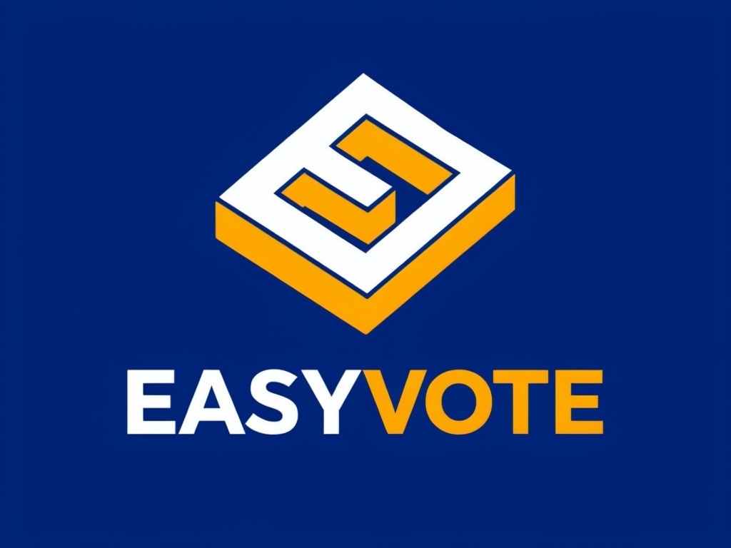 Modern Minimalist EASYVOTE Logo Design with Abstract Elements