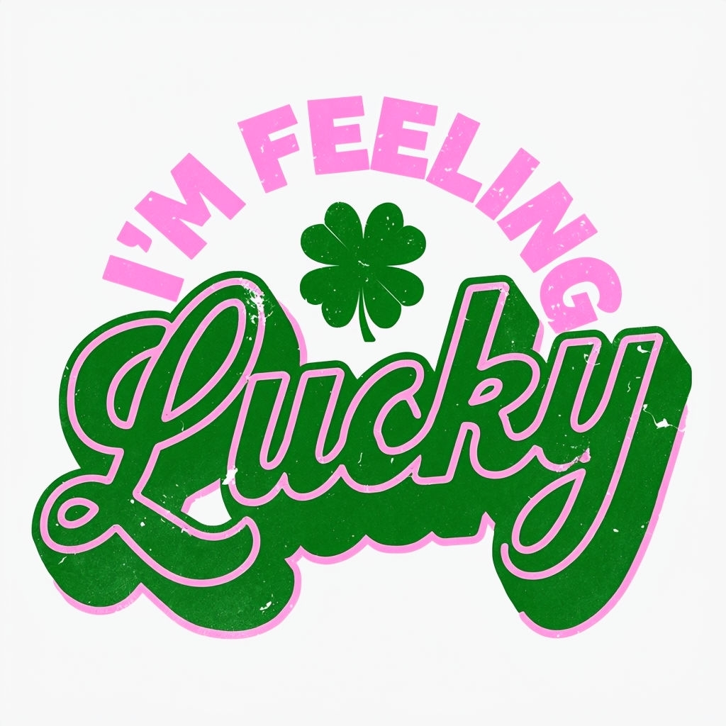 I'm Feeling Lucky Retro Typography Design Mug