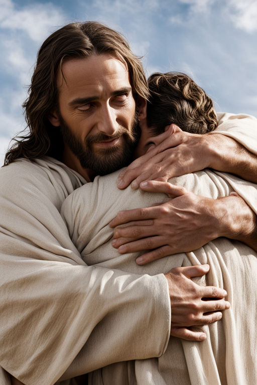 Jesus Christ from the Bible hugging a person by Claudiano Silva ...