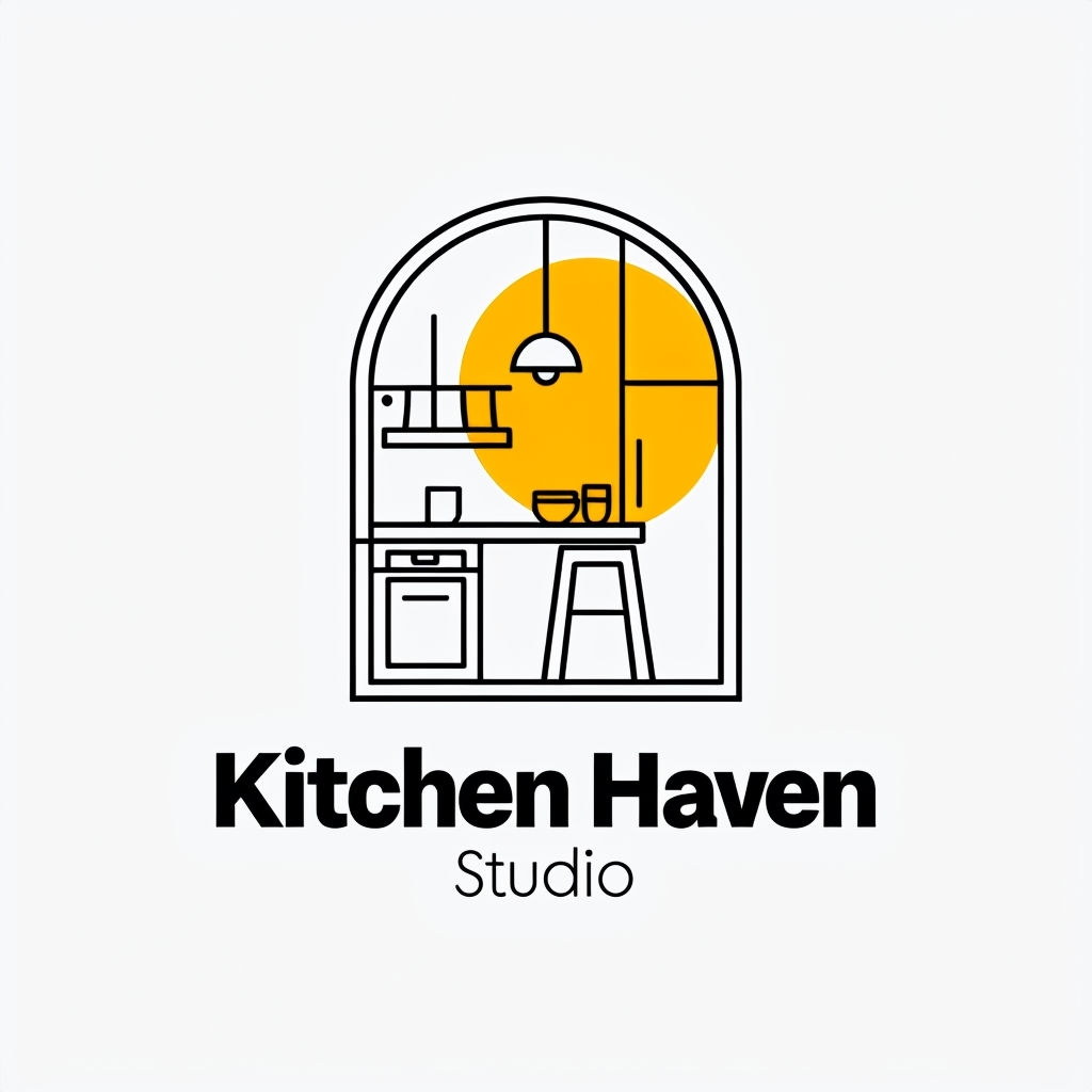 Minimalist Kitchen Haven Studio Logo Design with Warm Accents