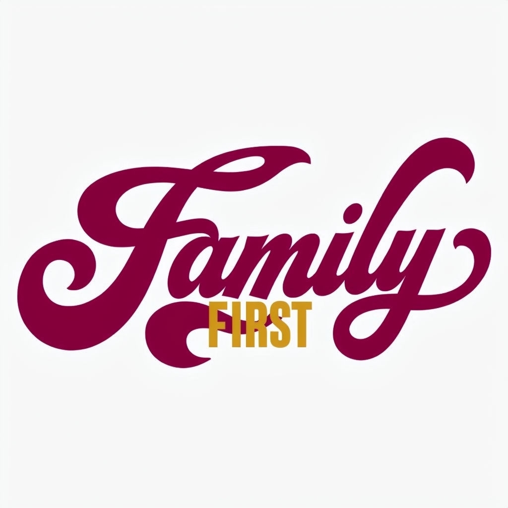 Elegant Family First Typography Design for Modern Mug