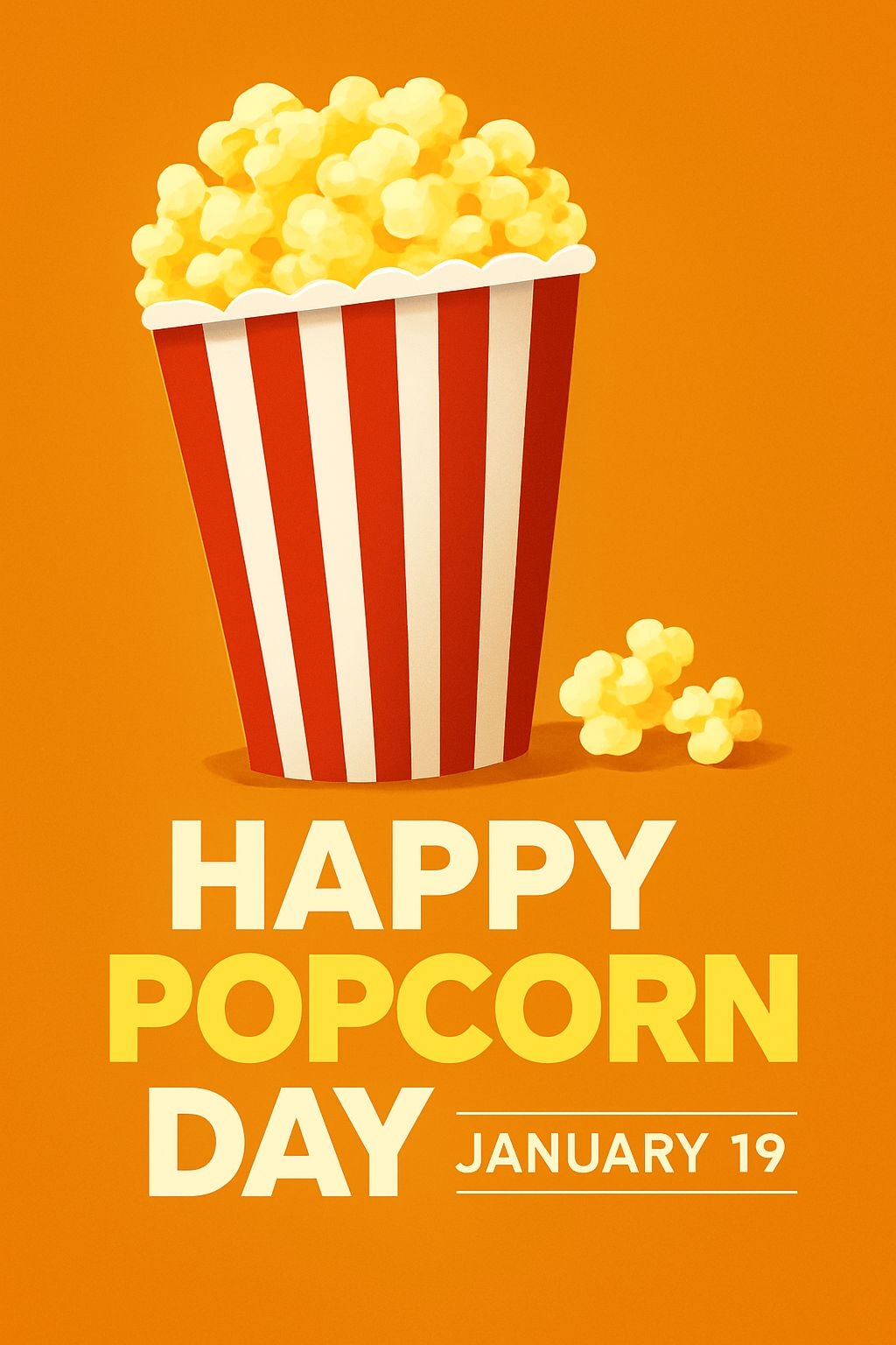 Happy Popcorn Day Festive Promotional Poster for Celebration Flyer