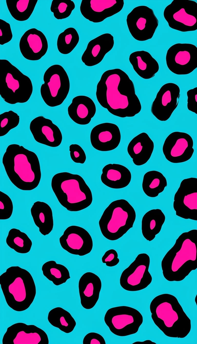 Vibrant Neon Leopard Print Pattern Phone Case Cover