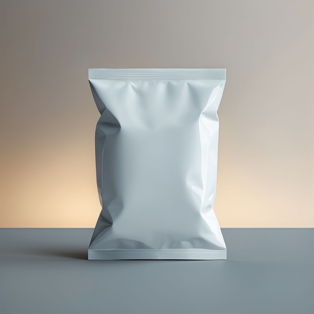Sleek Minimalist Snack Bag Mockup on Neutral Background