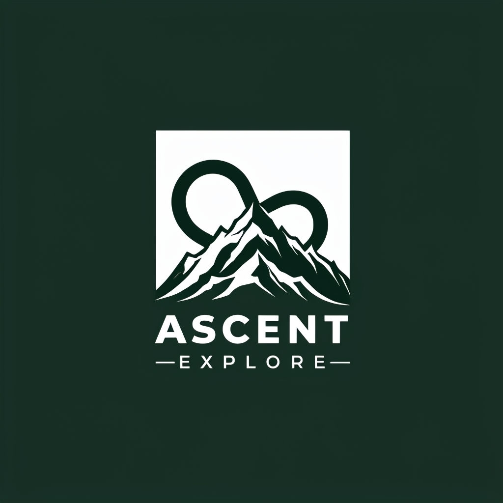 Modern Minimalist Ascent Explore Infinity Mountain Logo