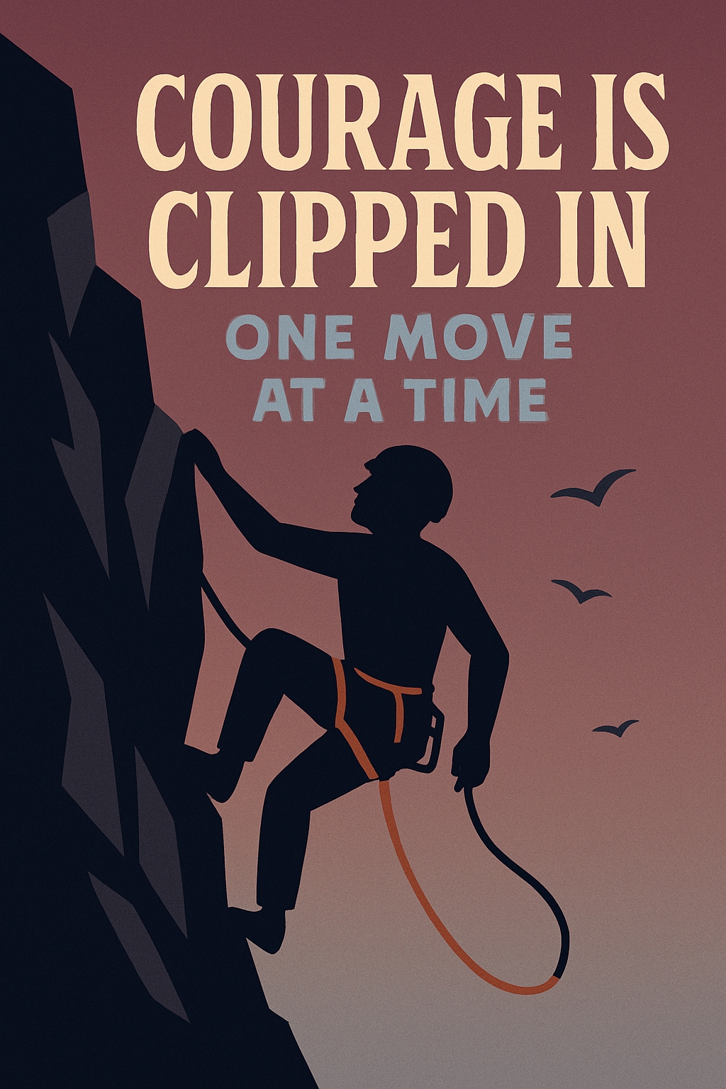 Courage is Clipped In Motivational Climbing Poster Social Media Post