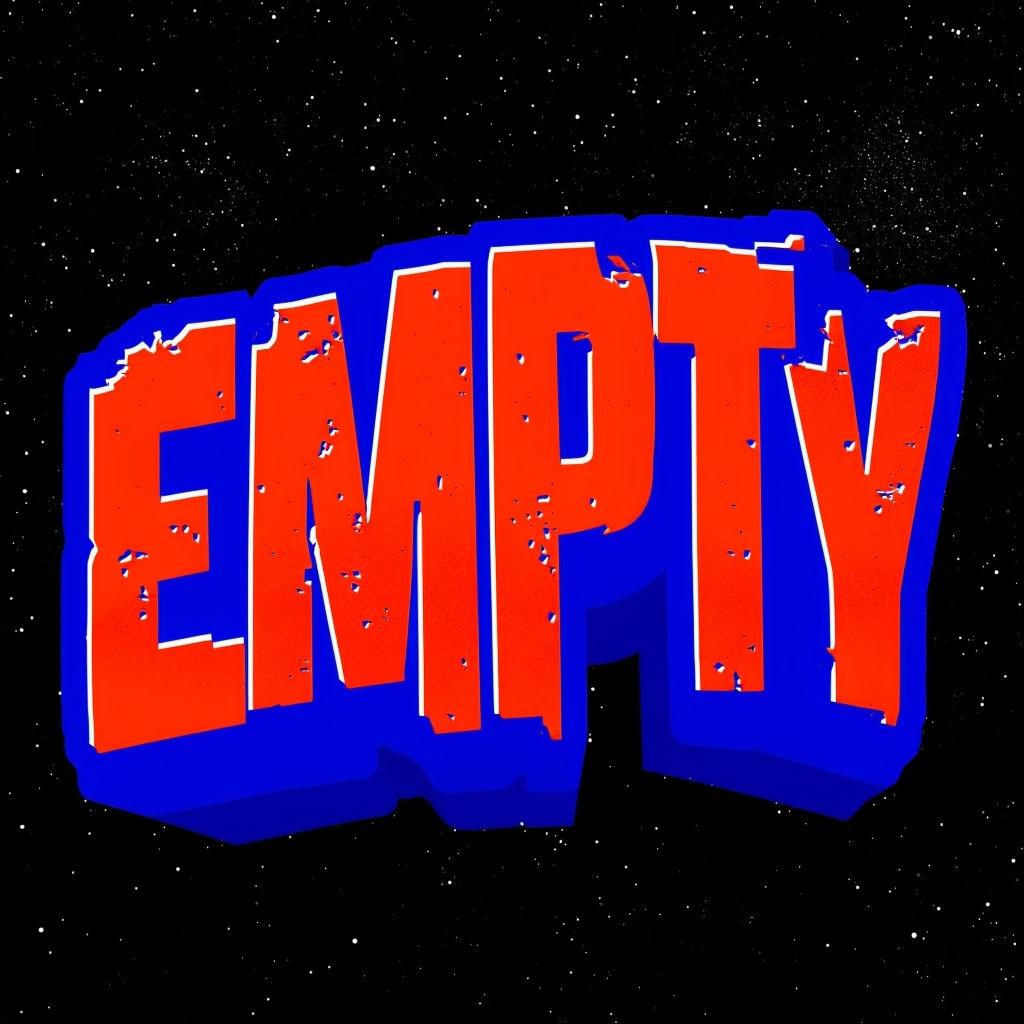 Vibrant 3D Empty Typography with Starry Background Album Cover