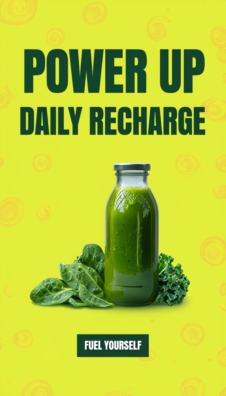 Vibrant Lemon Yellow Juice Advertisement with Fresh Ingredients Ads