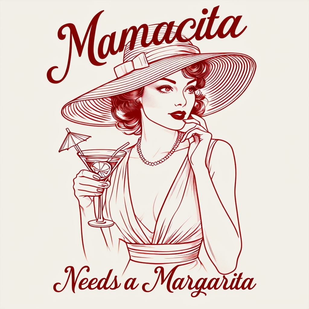 Elegant Vintage Mamacita Needs a Margarita T-Shirt