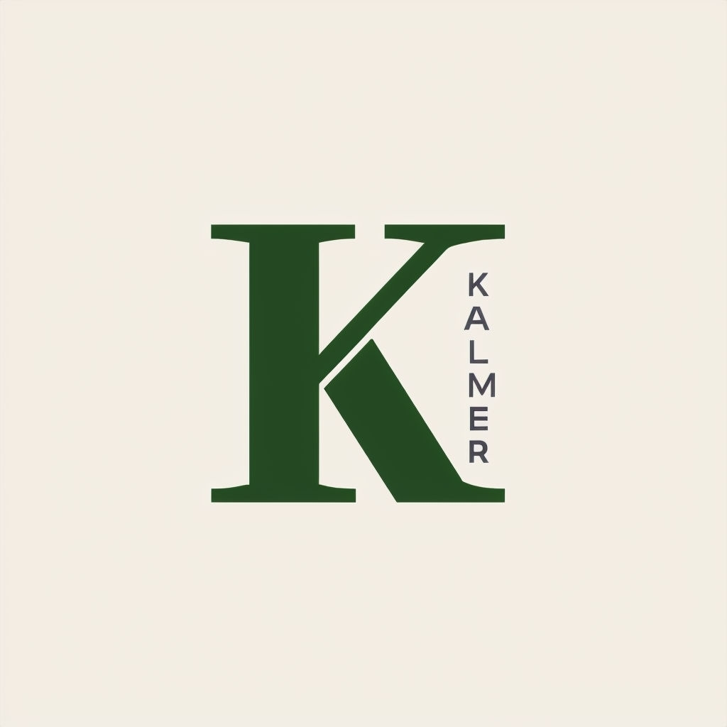 Minimalist Forest Green KALMER Logo Design for Wellness Brand
