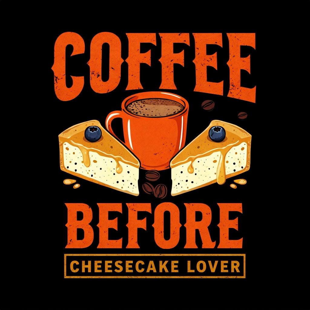 Vintage Coffee and Cheesecake Lover Graphic T-Shirt
