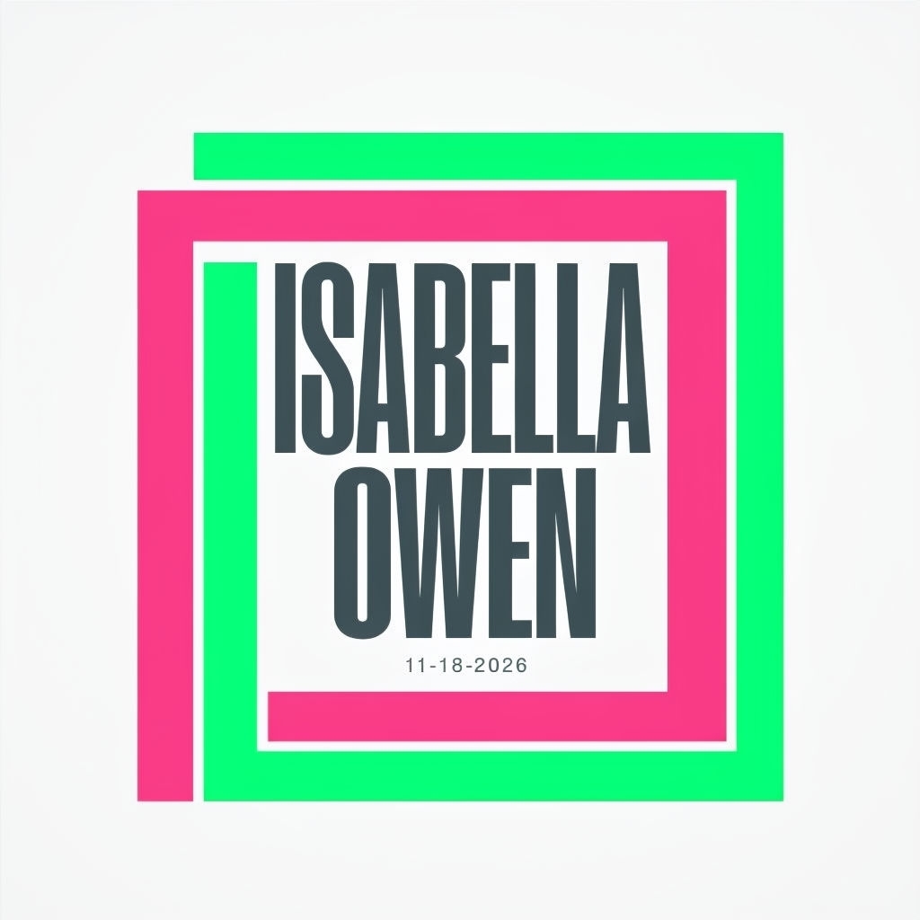 Bold Geometric Color Block Monogram for Isabella and Owen Monogram