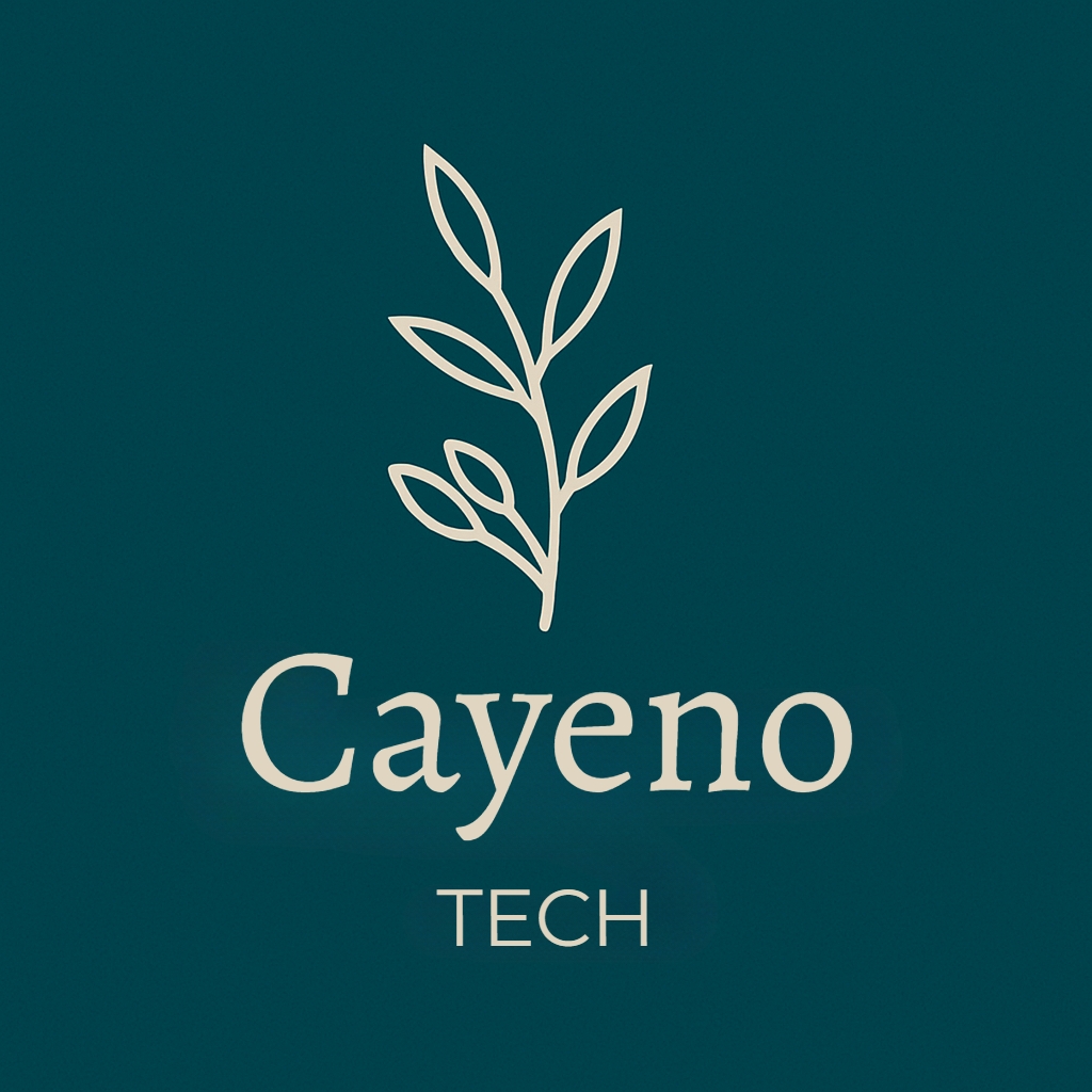 Elegant Minimalist Olive Branch Logo Design for Cayeno Tech