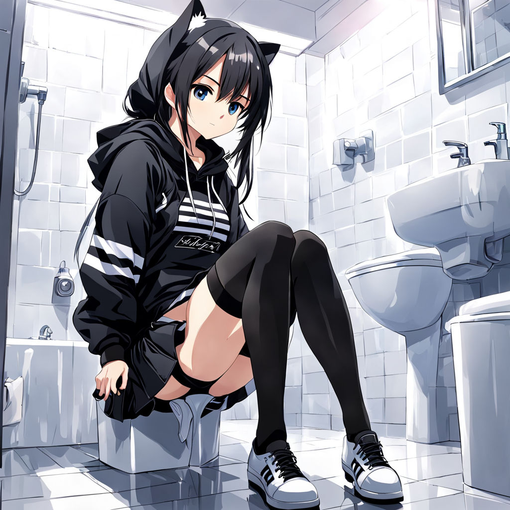 Girl peeing pants pixiv