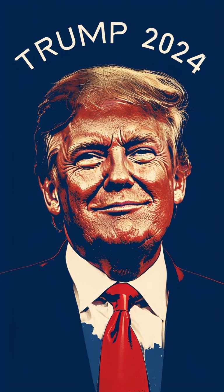 Stylized Donald Trump 2024 Campaign Mobile Wallpaper - Playground