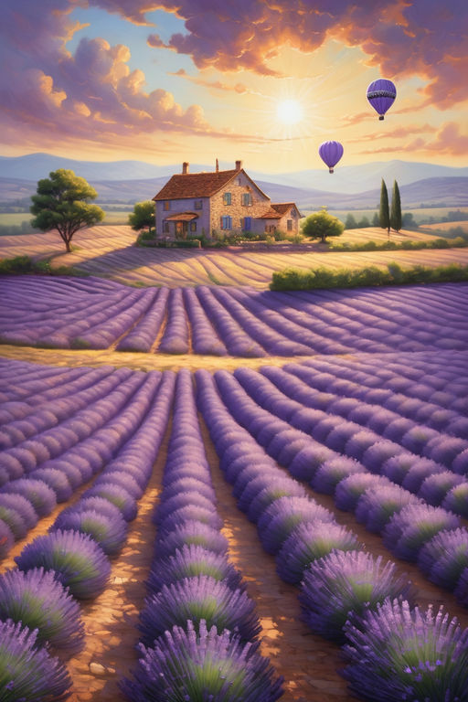 Sun-dappled Lavender Fields with a Touch of Magic: Imagine ... by ...