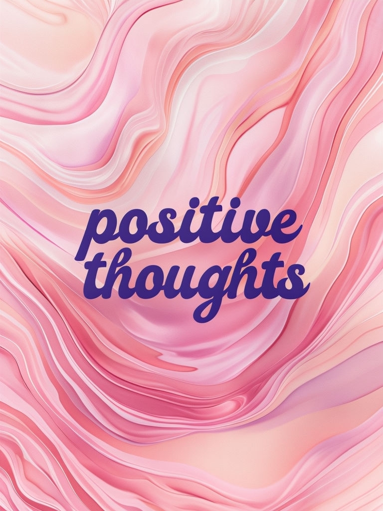 Positive Thoughts Abstract Marbled Pattern Artwork Social Media Post