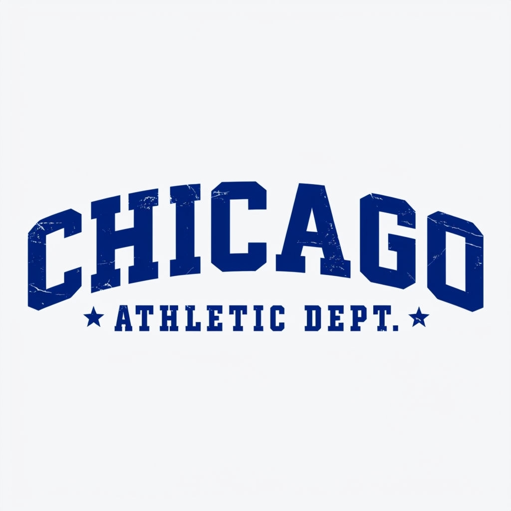 Vintage Chicagos Athletic Dept Logo Design T-Shirt