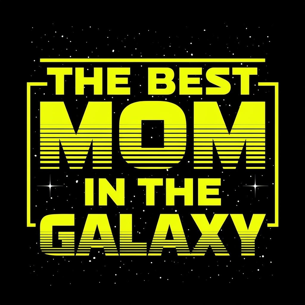 The Best Mom in the Galaxy Bold Graphic T-Shirt