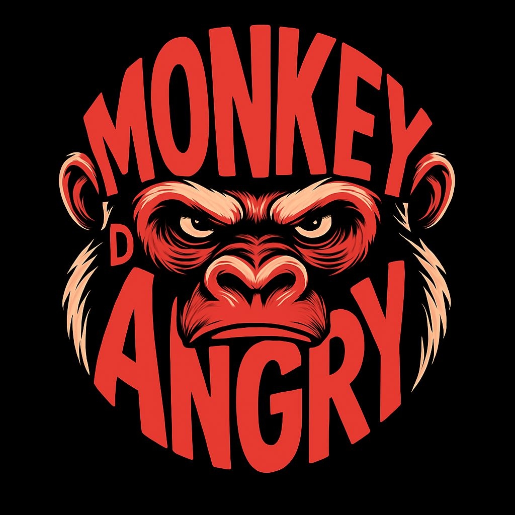 Angry Monkey Face Graphic Design T-Shirt